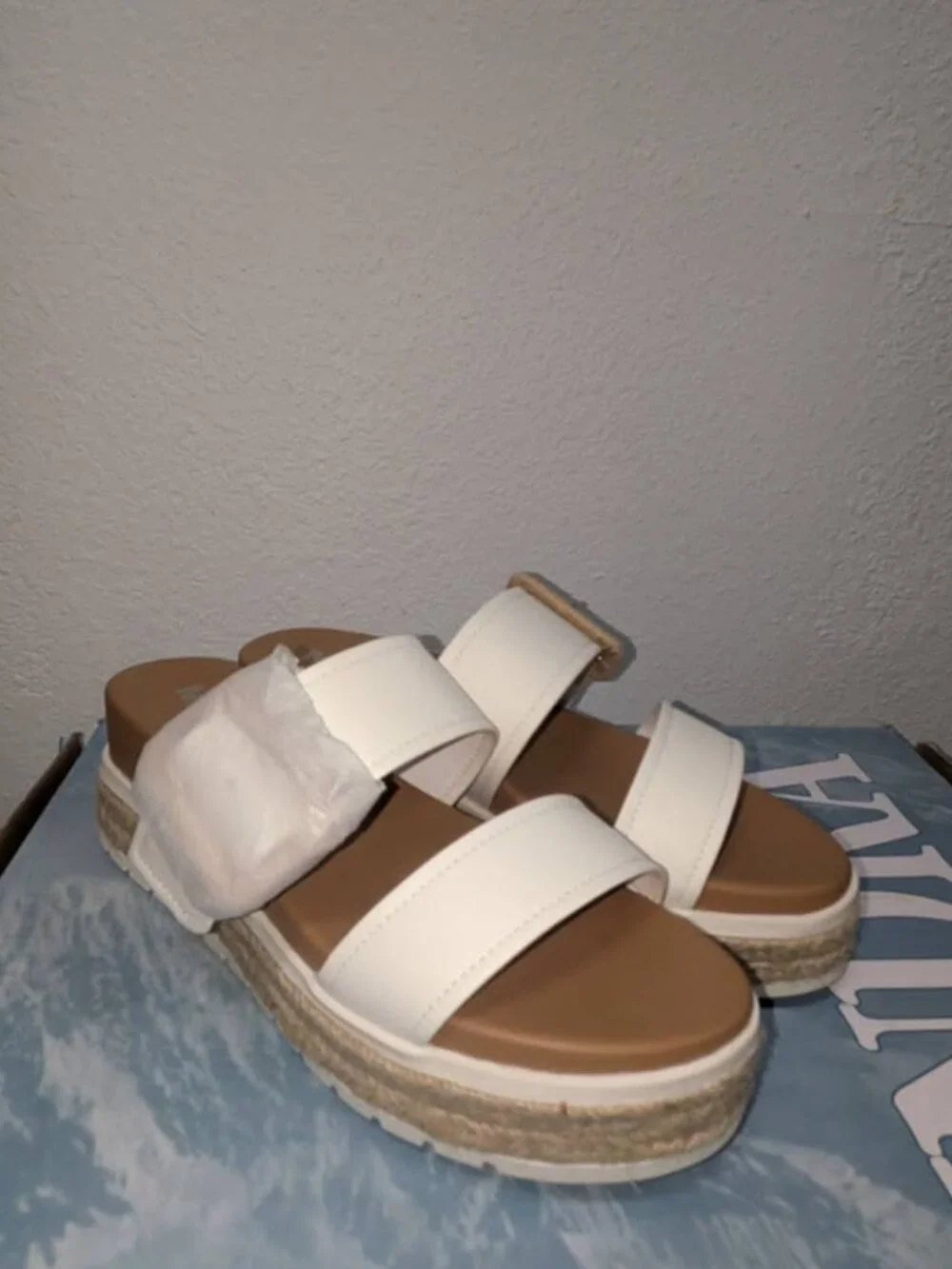 MIA Kenzy Platform Espadrille Slide Sandals, Size 7.5 - O